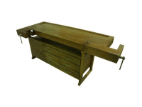 Верстак столярный Люкс (бук-сосна) с тумбой Престиж