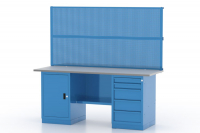 Верстак FERRUM 01.205L/2 двухтумбовый 0/5 с перфорированными панелями и кронштейнами