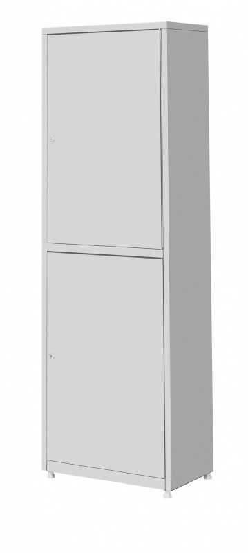 Шкаф металлический медицинский двухсекционный, одностворчатый ШМ-03-«МСК» верхняя и нижняя секции – металл (код МСК-646.01)