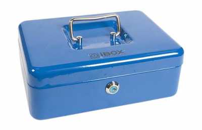Кэшбокс, синий, металлический ящик для денег IBOX Nr. IB-3-CB-25-18-9